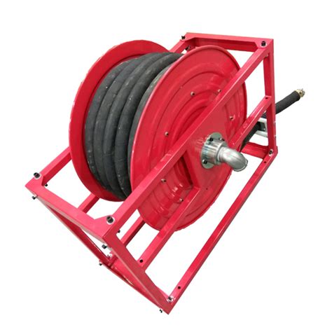 High <strong>pressure hose reel</strong> with fixed mounted base, direct hand crank rewind, locking mechanism, full flow swivel joint and 3/8" male screw connector. . Harbor freight pressure washer hose reel